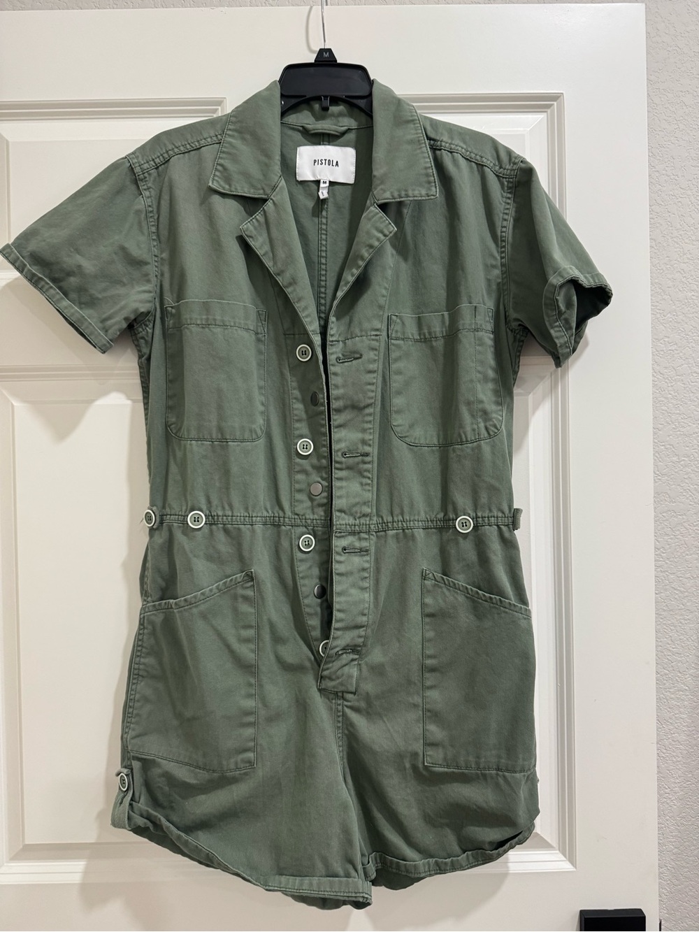 pistola Short-Sleeve Utility One-Piece in Olive